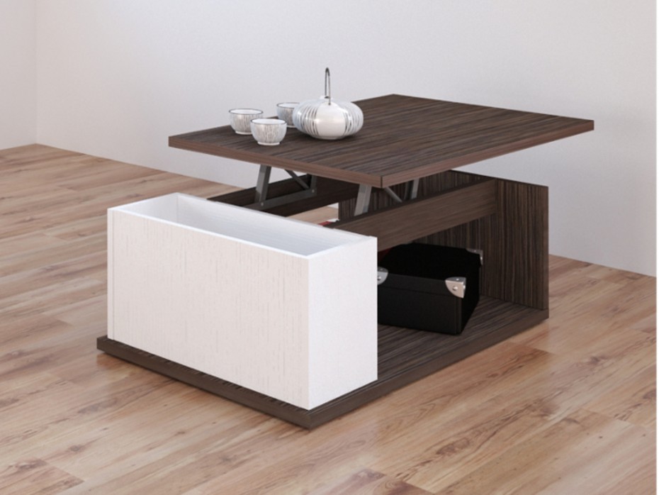 Table basse plateau relevable wenge