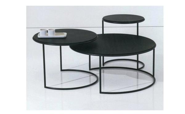 Table basse ronde gigogne en verre