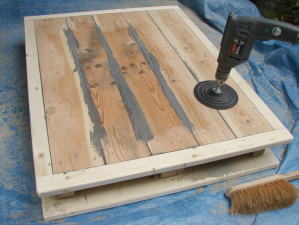 Table basse palette de peintre