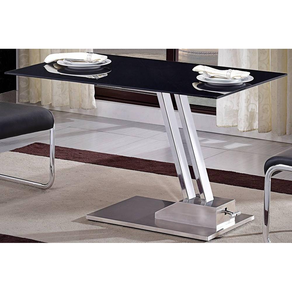 Table basse relevable reality verre noir