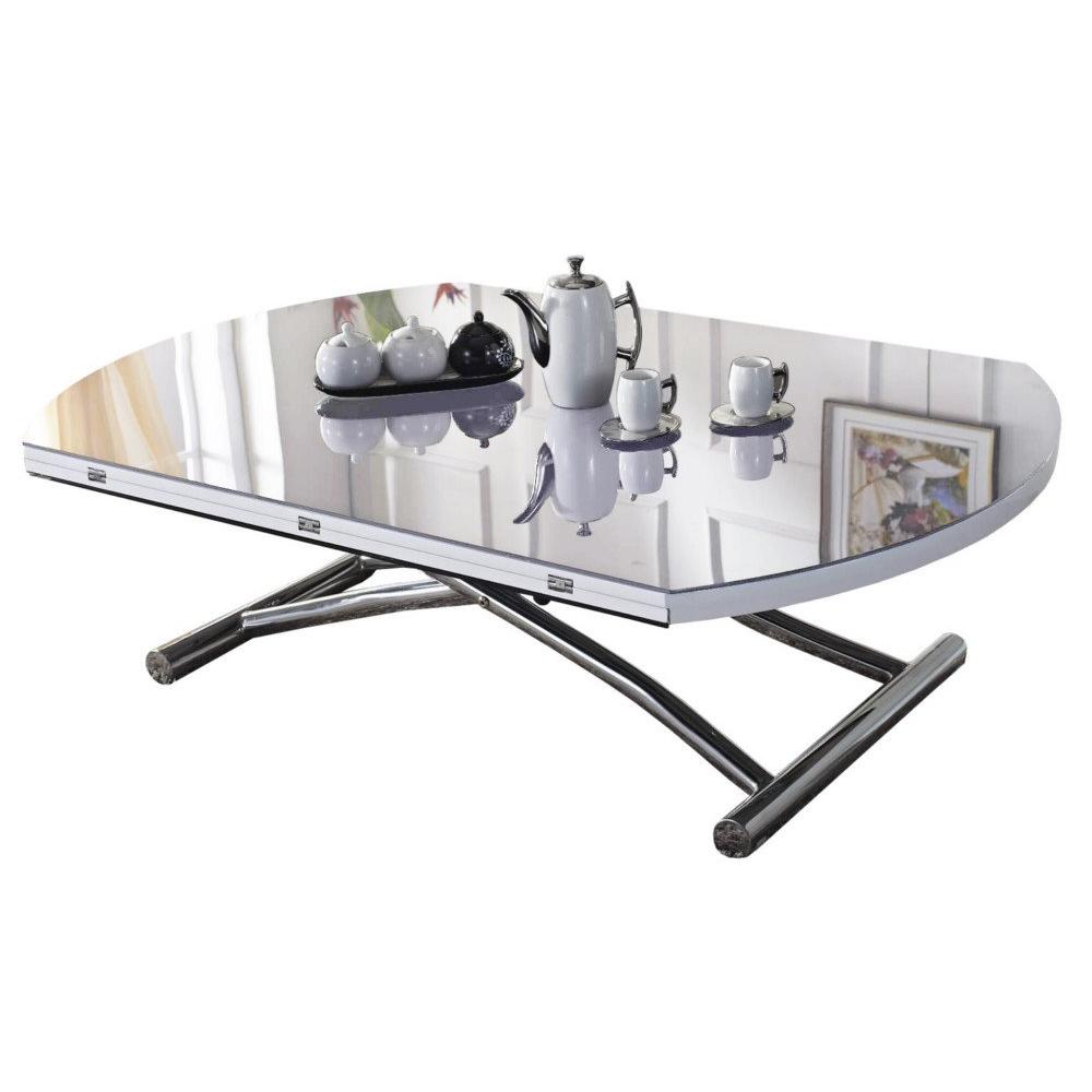 Table basse ronde relevable extensible
