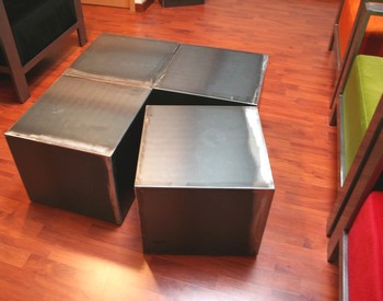 Table basse design acier ciré