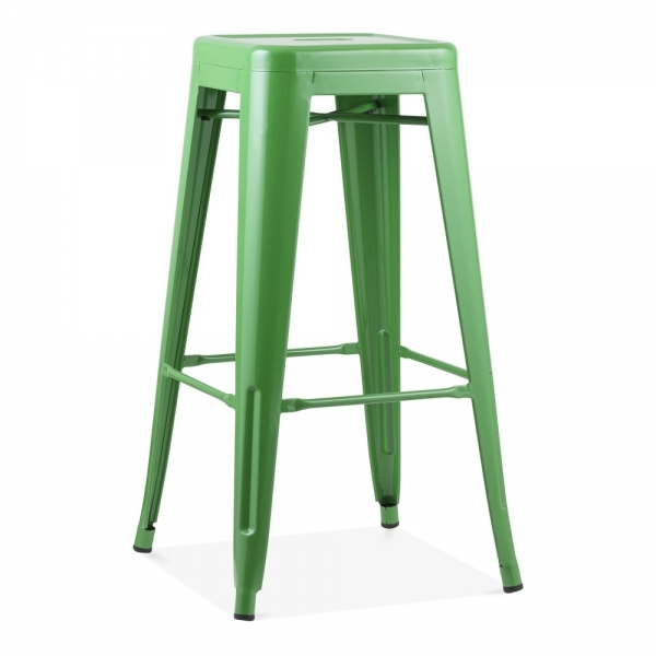 Tabouret de bar industriel vert