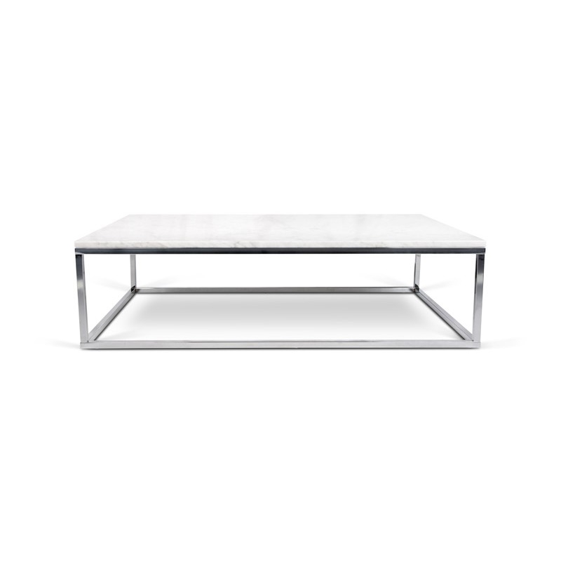 Table basse plateau marbre blanc