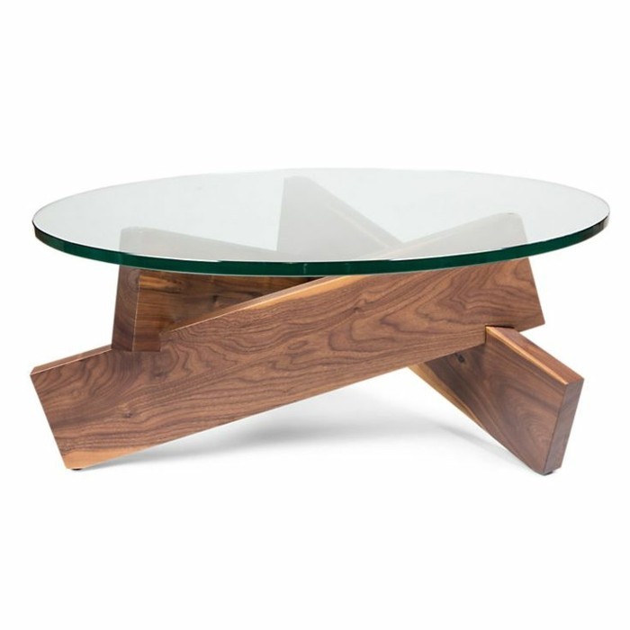 Table basse design en bois brut