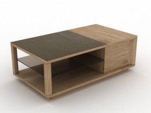 Table basse coffre bois rectangulaire