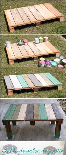 Table basse de jardin en palette de bois