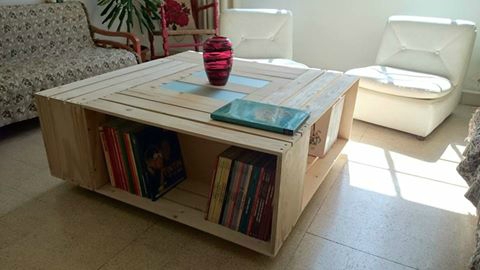 Table basse caissette bois