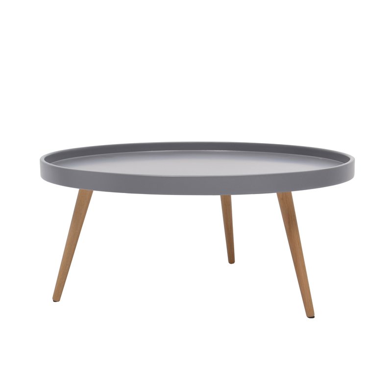 Table basse ronde bois gris