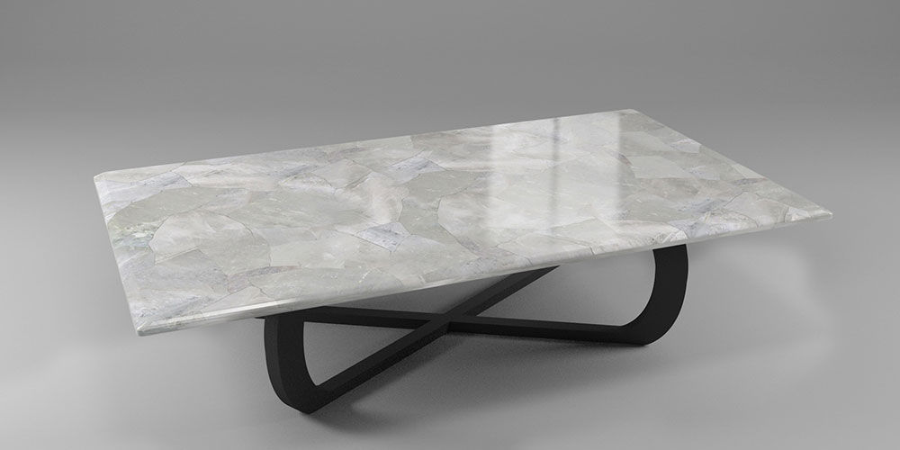Table basse bois pierre