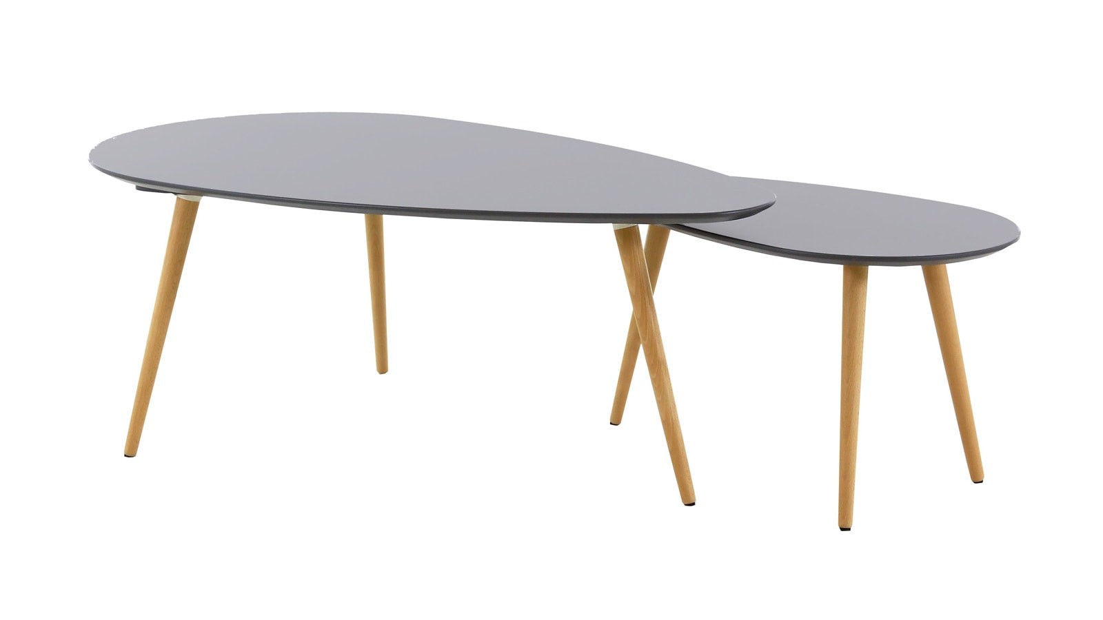 Table basse gigogne scandinave grise