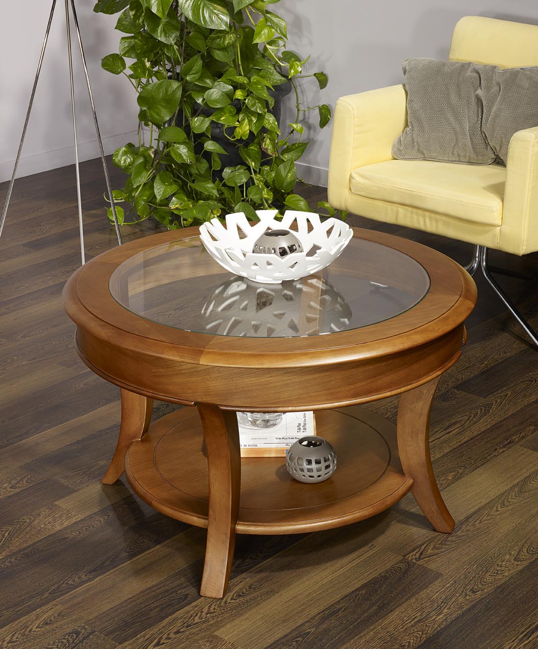 Table basse ronde bois massif