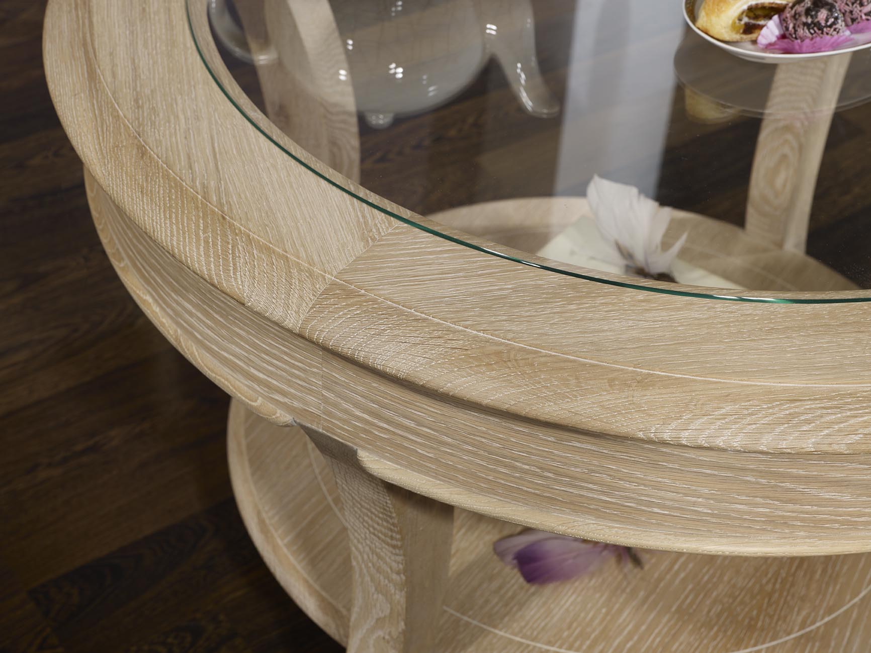 Table basse ronde bois chene