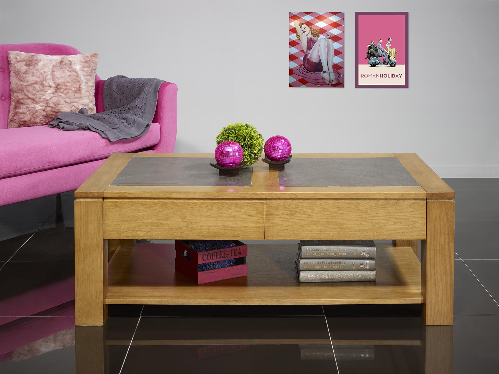 Table basse bois ceramique