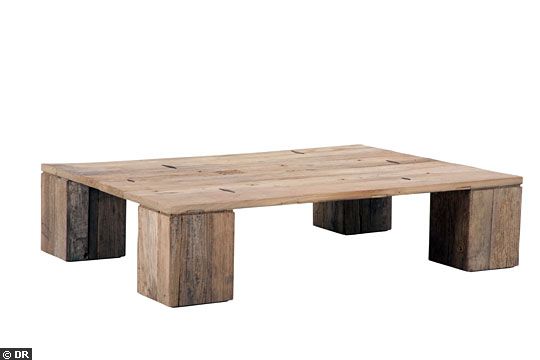 Petite table basse bois brut
