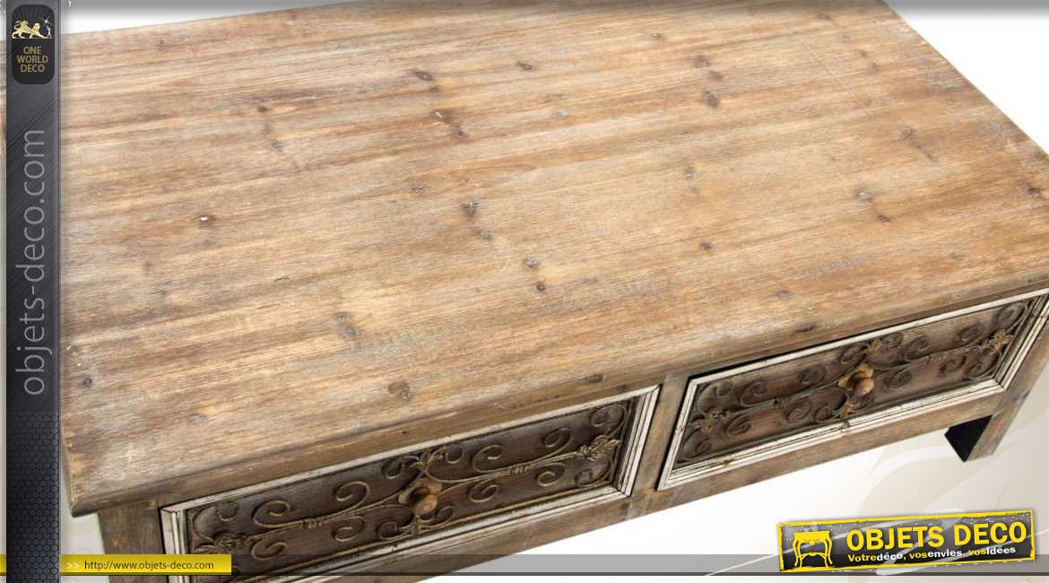 Table basse en bois style ancien