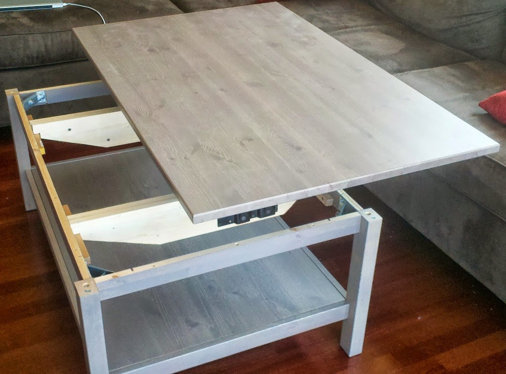 Table basse relevable de salon