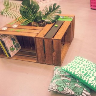 Table basse en caisse de bois