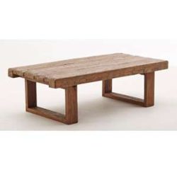 Table basse bois exotique double plateau