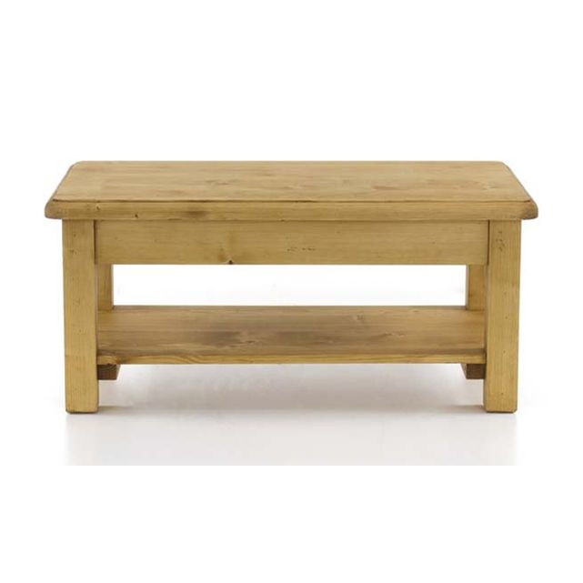 Table basse bois massif double plateau
