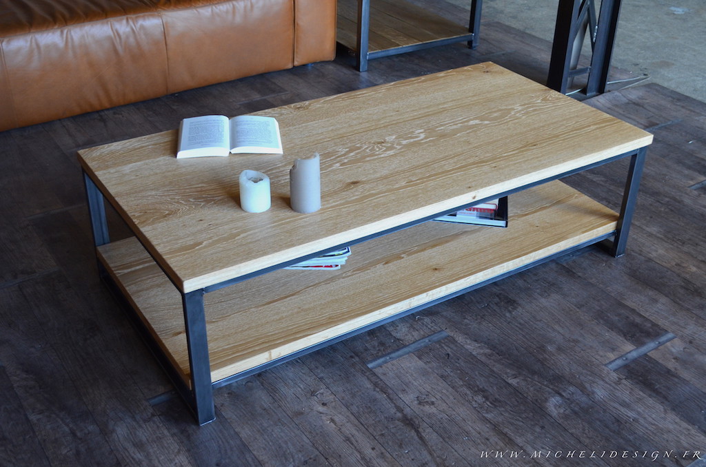 Table basse design en chene massif