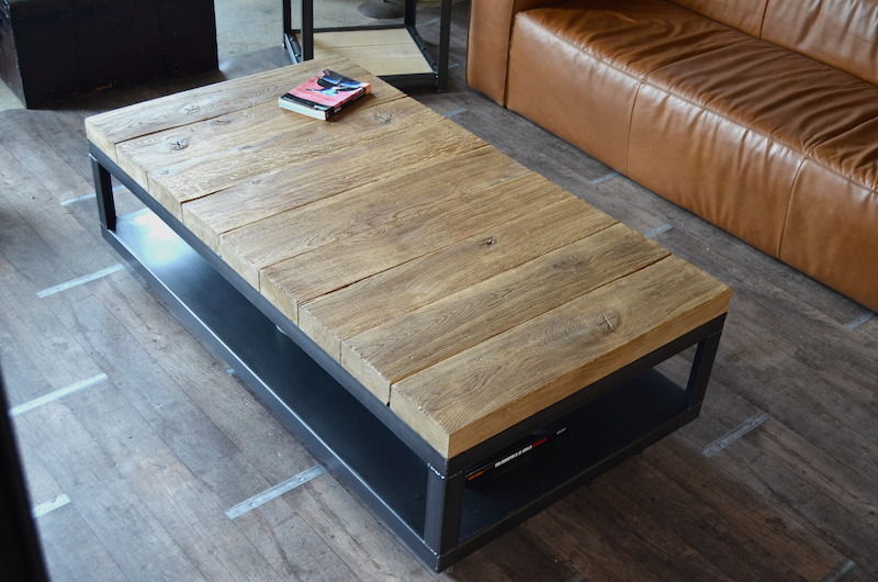 Table basse bois brut design