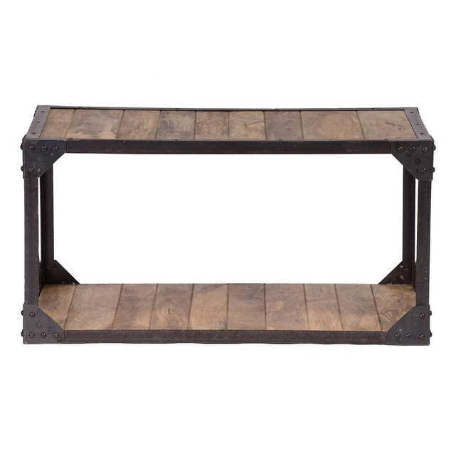 Table basse bois clair metal