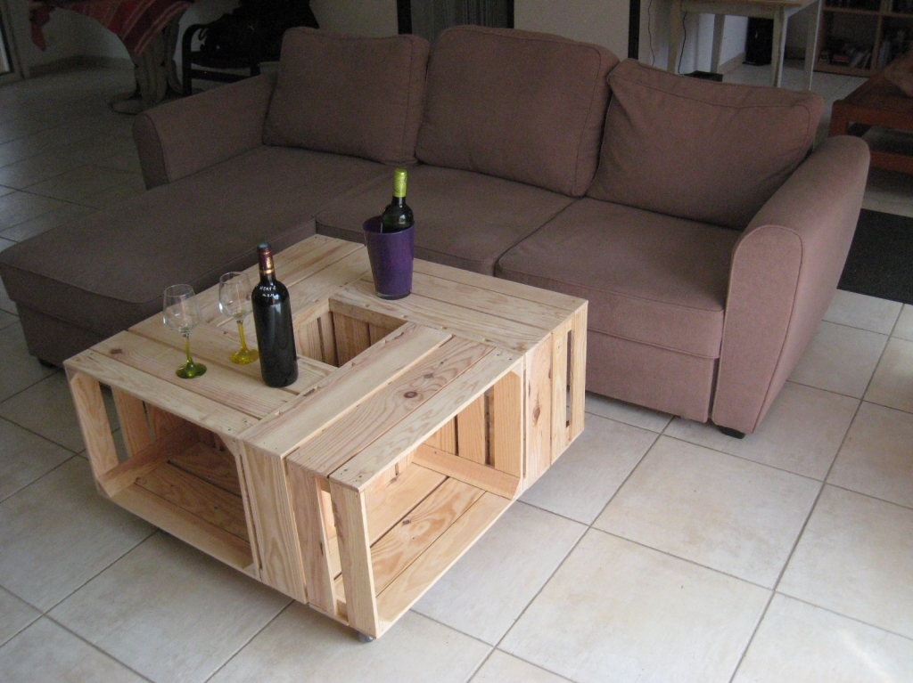 Caisse en bois pour table basse