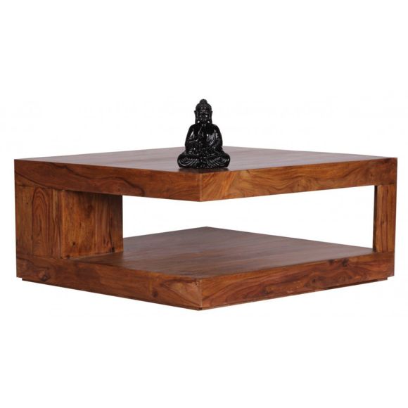 Table basse en bois massif carrée