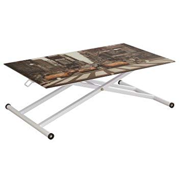 Table basse relevable verre new york