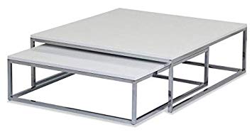 Table basse pied chromé bois