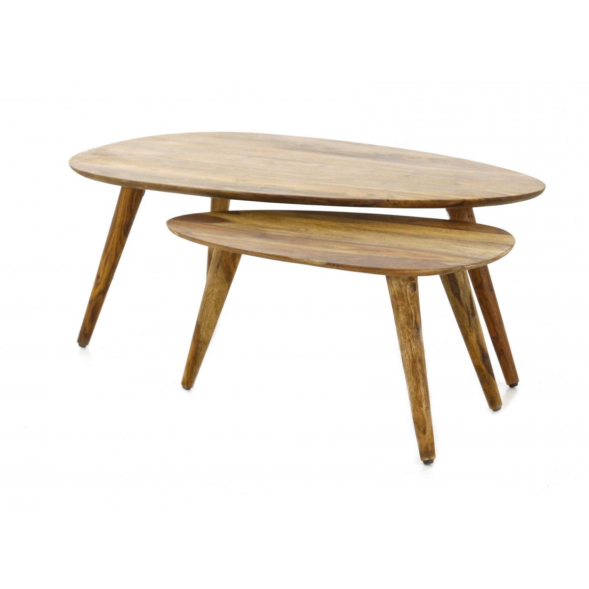 Table basse gigogne bois brut