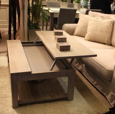 Table basse avec plateau relevable bois