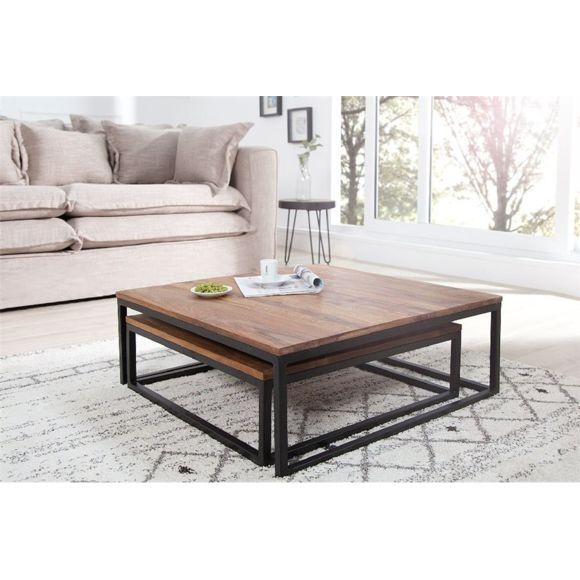 Table basse bois foncé design