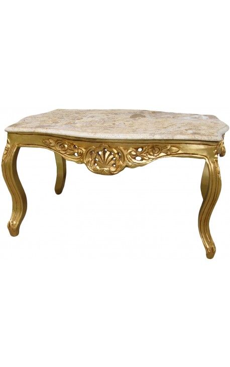 Table basse bois baroque