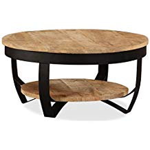 Table basse ronde bois industriel