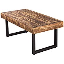 Table basse en fer et bois