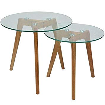 Table basse gigogne design verre