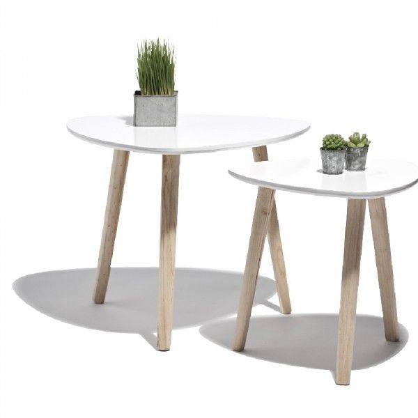 Table basse bois blanc gifi
