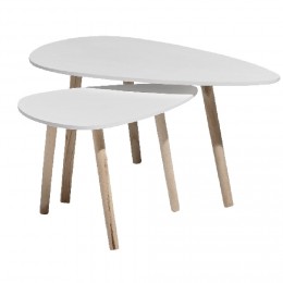 Table basse gigogne ronde scandinave