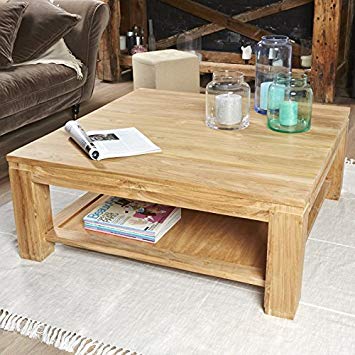 Table basse carré bois