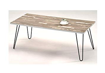 Table basse rectangulaire métal et bois