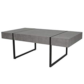 Table basse bois effet beton