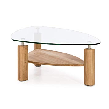 Table basse verre et bois massif