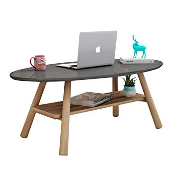 Table basse ovale en bois massif