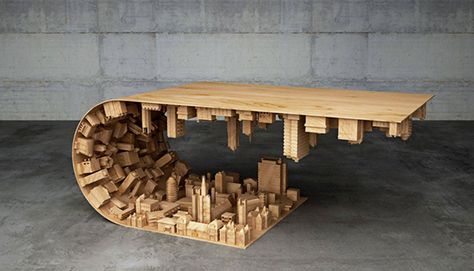 Table basse design wave