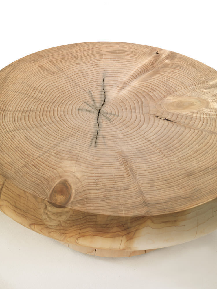 Table basse bois brut ronde