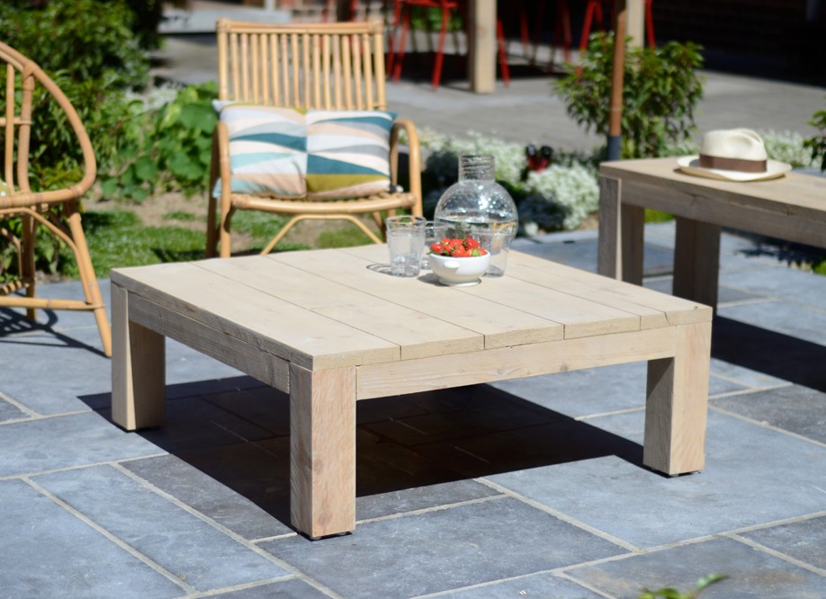 Table basse bois exterieure