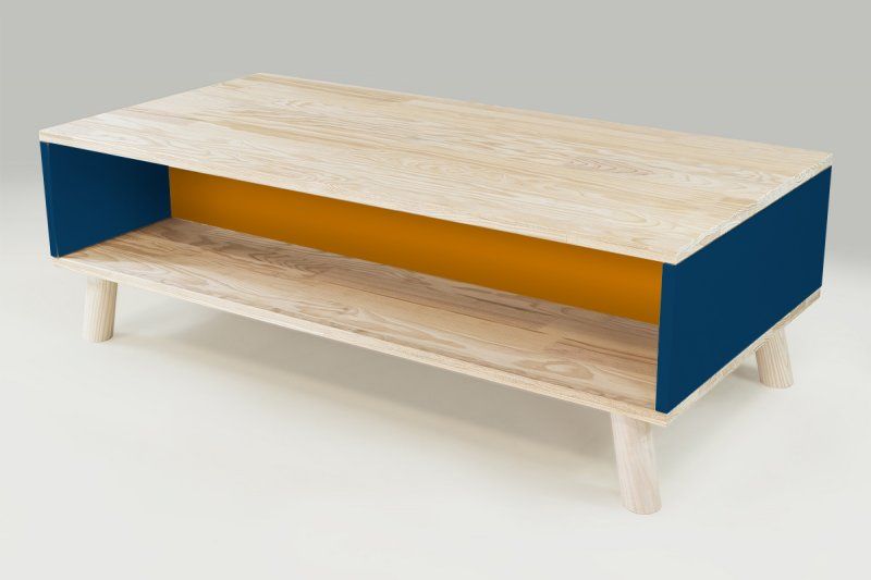 Table basse bleu scandinave