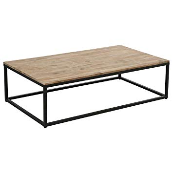 Table basse salon bois metal